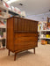 Vintage Mid Century Modern Solid Walnut Five Drawer Dresser With Solid Wood Bentwood Handles and Brutalist Accents