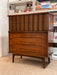 Vintage Mid Century Modern Solid Walnut Five Drawer Dresser With Solid Wood Bentwood Handles and Brutalist Accents