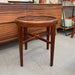 Vintage Mid Century Modern Solid Wood Teak Side Table or Accent Table Glass Top