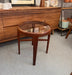 Vintage Mid Century Modern Solid Wood Teak Side Table or Accent Table Glass Top