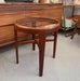 Vintage Mid Century Modern Solid Wood Teak Side Table or Accent Table Glass Top