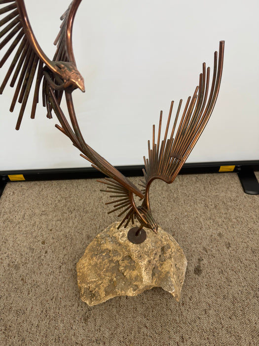 Vintage Mid Century Modern Style Metal Sculpture ‘Birds in Flight‘ by Curtis Jere signed (Available by online purchase only)