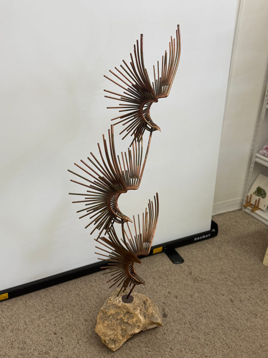 Vintage Mid Century Modern Style Metal Sculpture ‘Birds in Flight‘ by Curtis Jere signed (Available by online purchase only)