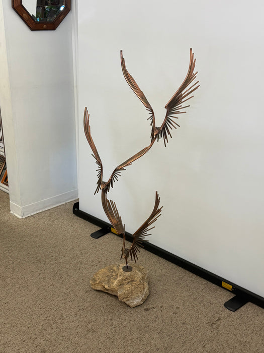 Vintage Mid Century Modern Style Metal Sculpture ‘Birds in Flight‘ by Curtis Jere signed (Available by online purchase only)