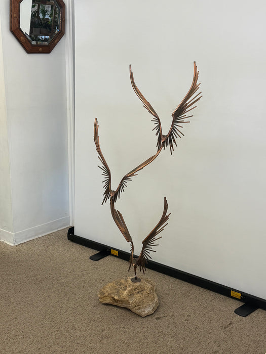 Vintage Mid Century Modern Style Metal Sculpture ‘Birds in Flight‘ by Curtis Jere signed (Available by online purchase only)