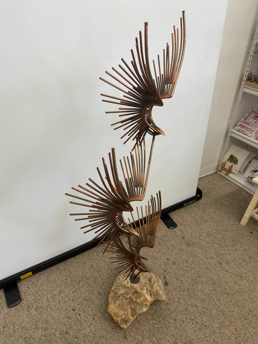 Vintage Mid Century Modern Style Metal Sculpture ‘Birds in Flight‘ by Curtis Jere signed (Available by online purchase only)