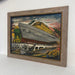 Vintage Mid Century Modern Style original Boat Yard painting.