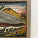 Vintage Mid Century Modern Style original Boat Yard painting.