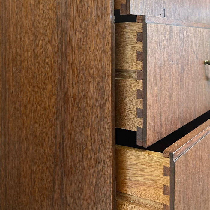 Vintage Mid Century Modern Tall Chest of Drawers Dresser by Meredew Uk Import.