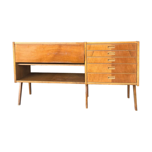 Vintage Mid Century Modern Teak Wood Credenza or Buffet or Bar Unit Made in Sweden (Available by Online Purchase Only)