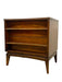 Vintage Mid Century Modern Two-Drawer End table Night Stand with Sculpted Handles