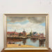 Vintage Mid Century Modern Village Harbor Scene. Signed ‘94. Original Painting.