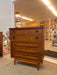 Vintage Mid Century Modern Walnut 4 Drawer Dresser Dovetailed Drawers with Solid Wood Drawer Pulls
