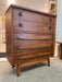 Vintage Mid Century Modern Walnut 4 Drawer Dresser Dovetailed Drawers with Solid Wood Drawer Pulls