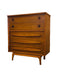Vintage Mid Century Modern Walnut 4 Drawer Dresser Dovetailed Drawers with Solid Wood Drawer Pulls