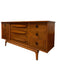Vintage Mid Century Modern Walnut 9 Drawer Dresser Dovetailed Drawers with Solid Wood Drawer Pulls
