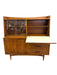 Vintage Mid Century Modern Walnut Credenza Hutch Bar Top or Writing Top Broyhill Premier Line Sculptra Collection Circa 1957 (Available by Online Purchase Only)