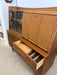 Vintage Mid Century Modern Walnut Credenza Hutch Bar Top or Writing Top Broyhill Premier Line Sculptra Collection Circa 1957 (Available by Online Purchase Only)