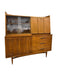 Vintage Mid Century Modern Walnut Credenza Hutch Bar Top or Writing Top Broyhill Premier Line Sculptra Collection Circa 1957 (Available by Online Purchase Only)