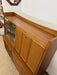 Vintage Mid Century Modern Walnut Credenza Hutch Bar Top or Writing Top Broyhill Premier Line Sculptra Collection Circa 1957 (Available by Online Purchase Only)