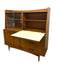 Vintage Mid Century Modern Walnut Credenza Hutch Bar Top or Writing Top Broyhill Premier Line Sculptra Collection Circa 1957 (Available by Online Purchase Only)