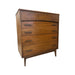 Vintage Mid Century Modern Walnut Dresser 4 Drawers Dovetailed Drawers Burl Front Accent
