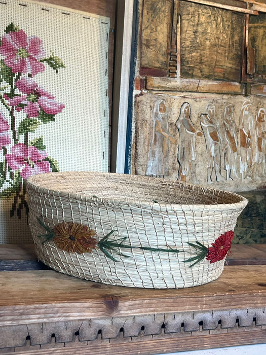 Vintage Mid Century Modern Woven Basket