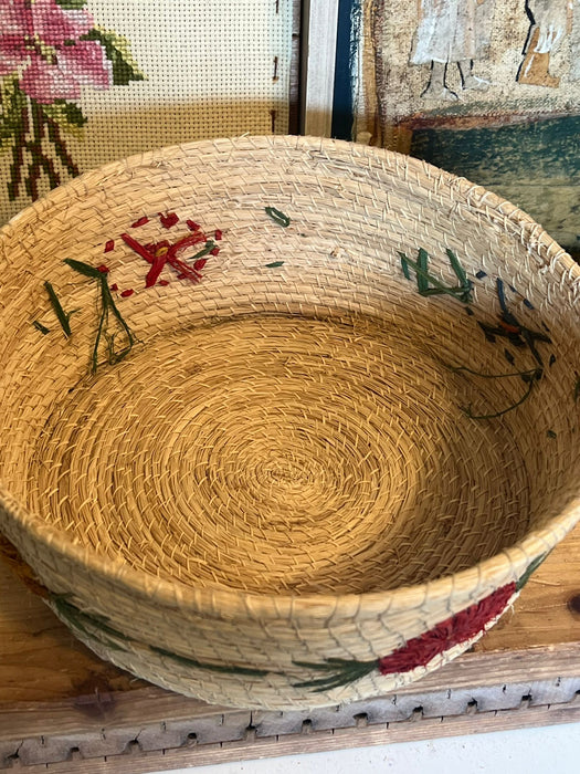 Vintage Mid Century Modern Woven Basket