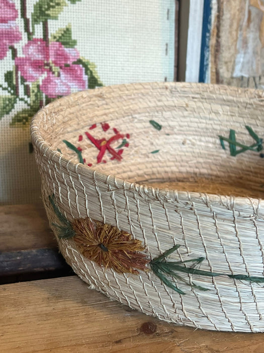 Vintage Mid Century Modern Woven Basket