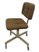 Vintage Mid-Century Office Chair - Chrome Toned Base, Brown Upholstery, Rolling Swivel Task Chair