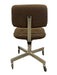 Vintage Mid-Century Office Chair - Chrome Toned Base, Brown Upholstery, Rolling Swivel Task Chair