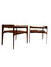 Vintage Mid-Century Solid Walnut and Travertine End Table Set or Cocktail/ Coffee Table Set by Bertha Schaefer for R. Singer & Sons