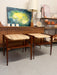 Vintage Mid-Century Solid Walnut and Travertine End Table Set or Cocktail/ Coffee Table Set by Bertha Schaefer for R. Singer & Sons