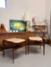 Vintage Mid-Century Solid Walnut and Travertine End Table Set or Cocktail/ Coffee Table Set by Bertha Schaefer for R. Singer & Sons