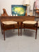 Vintage Mid-Century Solid Walnut and Travertine End Table Set or Cocktail/ Coffee Table Set by Bertha Schaefer for R. Singer & Sons