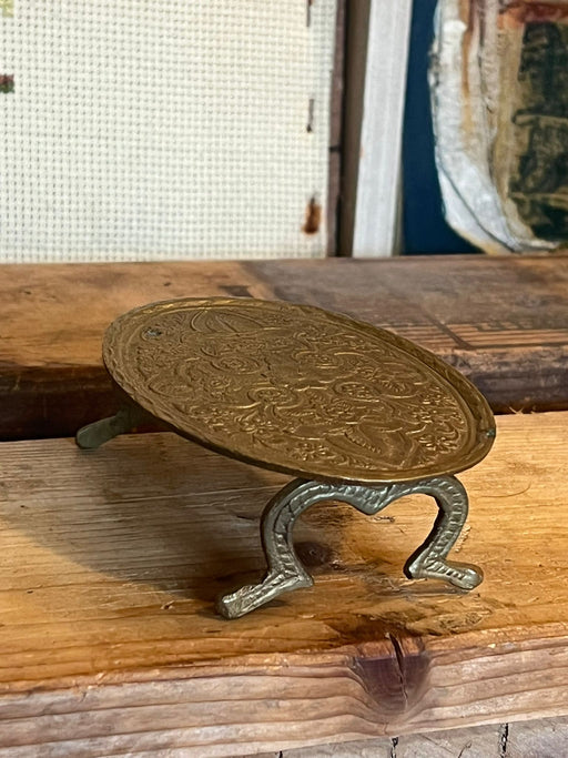 Vintage Miniature Dollhouse Round Metal Table - Made in India