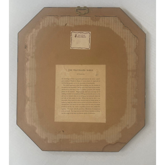 Vintage Nautical Signed and Framed Print “ Traveling Barge “