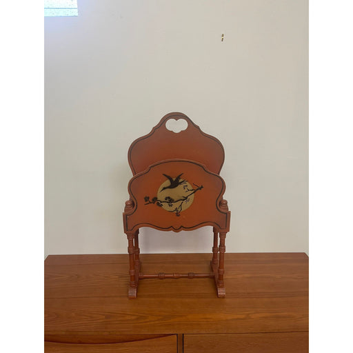Vintage Orange Colored Magazine Rack