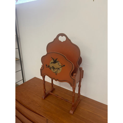 Vintage Orange Colored Magazine Rack