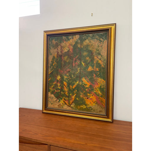Vintage Original Framed and Signed Abstract Mid Century Artwork