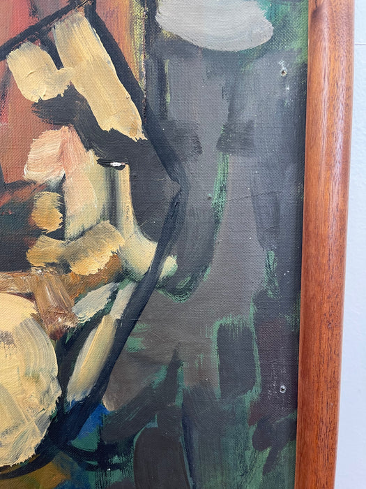 Vintage Original Framed and Signed Abstract Mid Century Artwork.