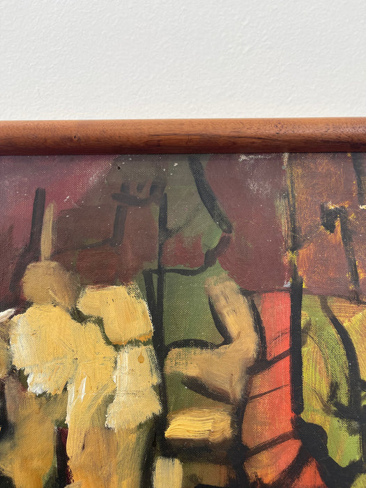 Vintage Original Framed and Signed Abstract Mid Century Artwork.