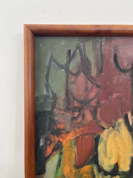 Vintage Original Framed and Signed Abstract Mid Century Artwork.