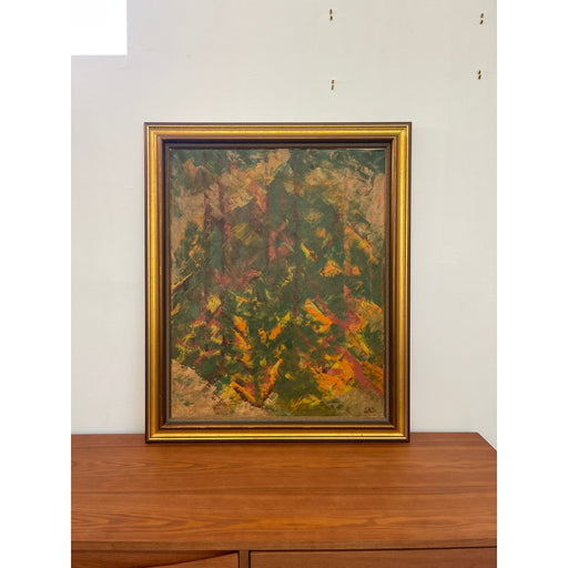 Vintage Original Framed and Signed Abstract Mid Century Artwork