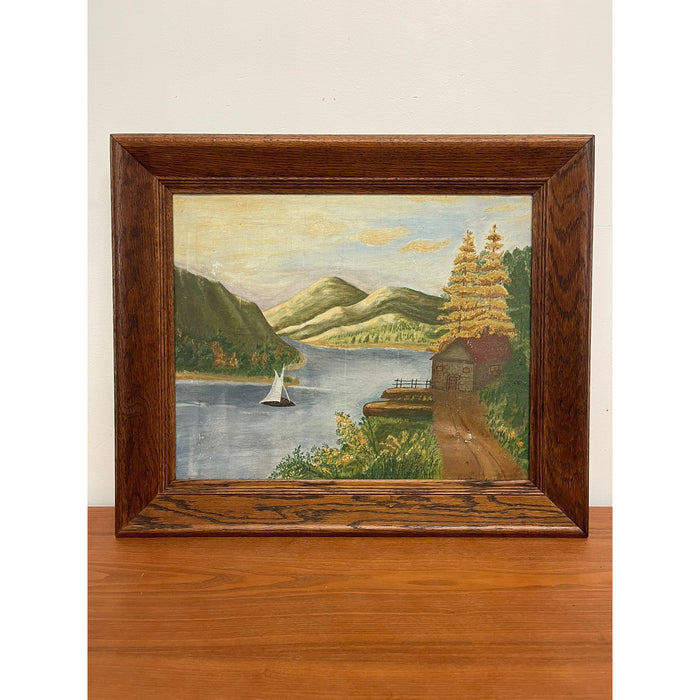 Vintage Original Framed and Signed Lakeside Landscape Artwork