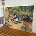 Vintage Original Signed Painting on Canvas of Village Street Scene.
