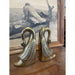 Vintage Pair of Brass Toned Swan Bookends