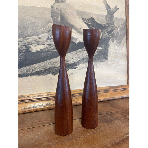 Vintage Pair of Mid Century Modern Atomic Decorative Candle Stick Holder
