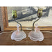 Vintage Pair of Pink Toned Southern Belle Table Lamps With Frosted Glass Base.