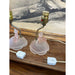 Vintage Pair of Pink Toned Southern Belle Table Lamps With Frosted Glass Base.